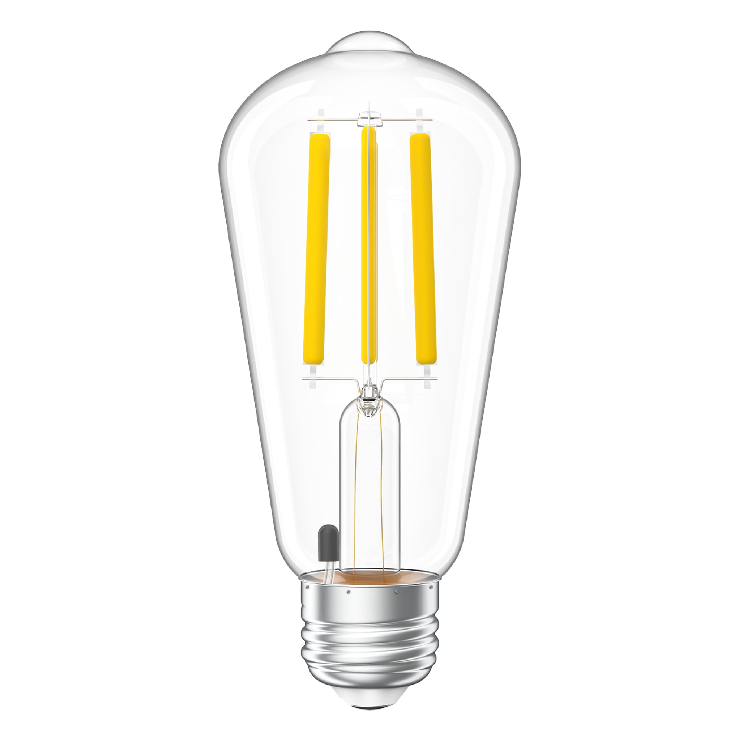 Ultra-thin LED chips embedded along glass tubes create an all-around beautiful glow.