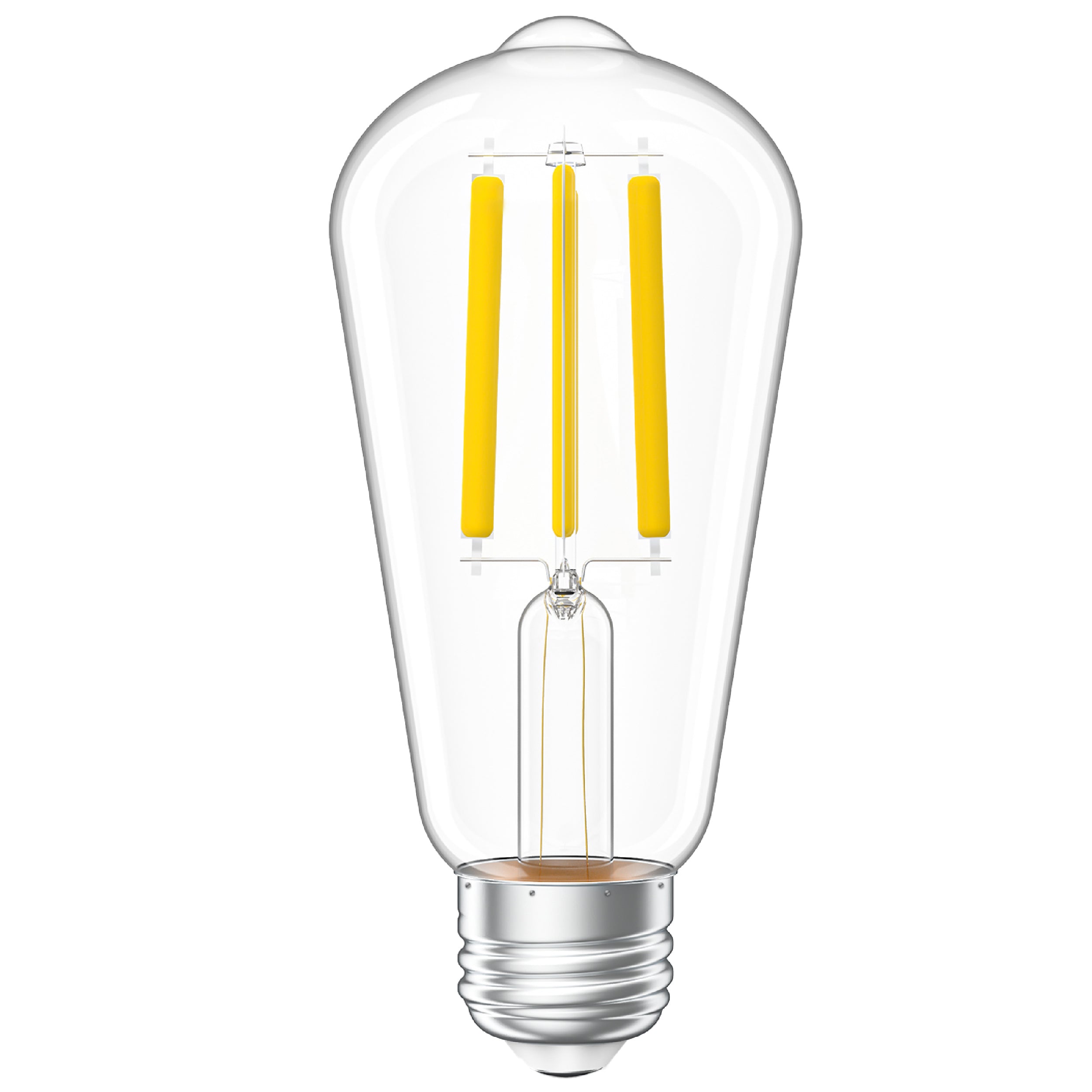 Ultra-thin LED chips embedded along glass tubes create an all-around beautiful glow.
