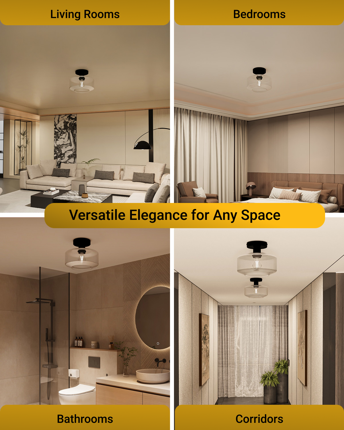 Install the light in any indoor space.