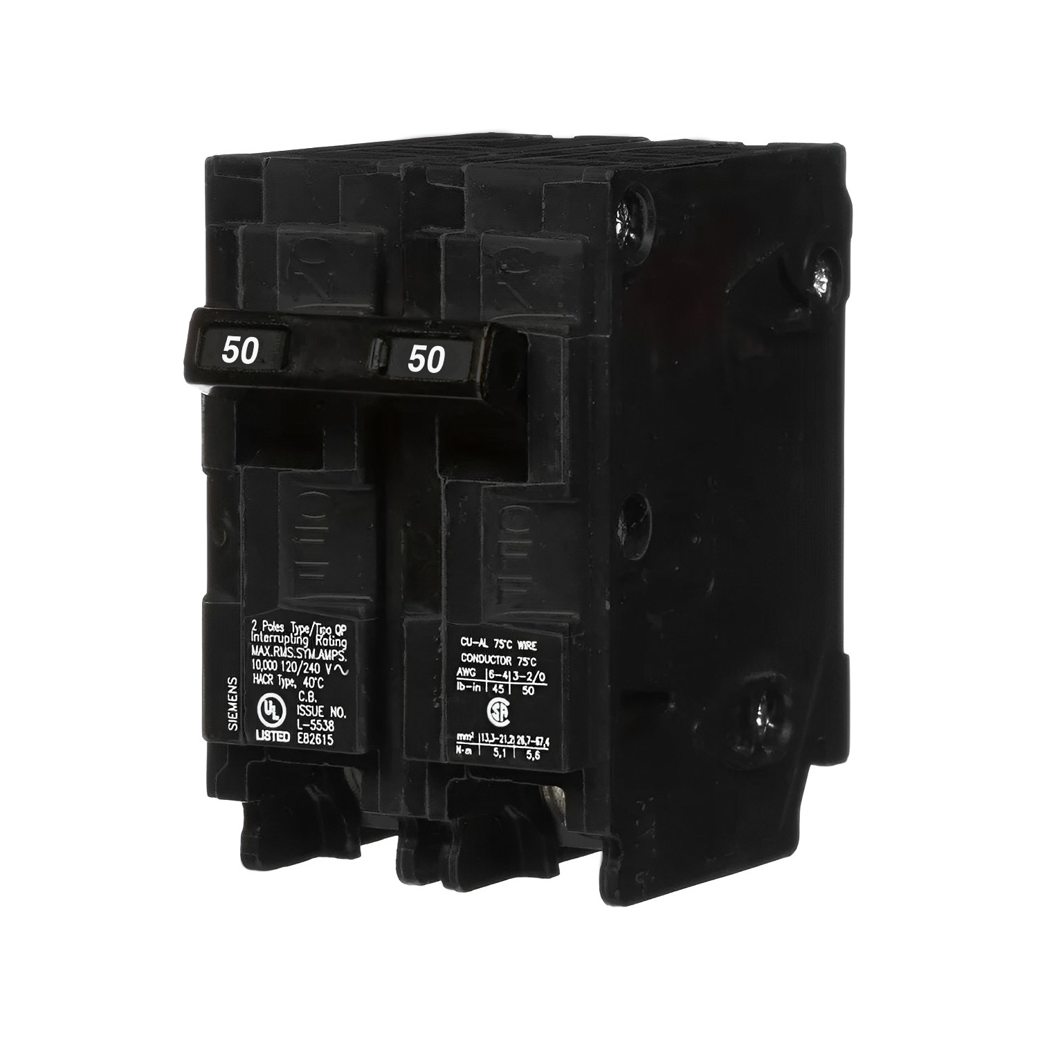 Q250 - Siemens - 50 Amp Circuit Breaker Plug-In - 50 Amp - 2 Pole - 240 Volt