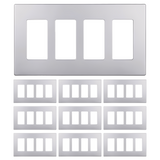 Enerlites Screwless Decorator/GFCI Four-Gang Wall Plate