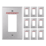 Enerlites Decorator One-Gang Emergency Metal Wall Plate, Impact Resistant, Mid-Size