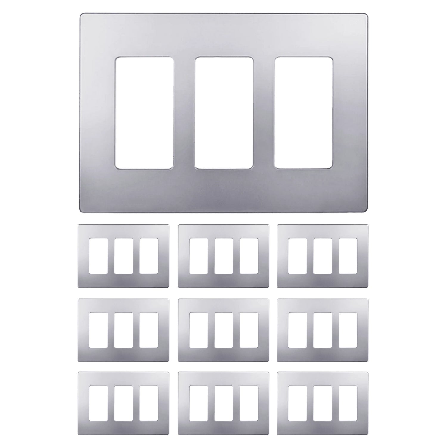 Enerlites Screwless Decorator/GFCI Three-Gang Wall Plate