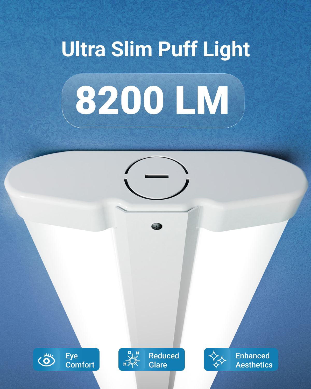 The fixture provides plenty of bright light with two LED strip lights. The brightness is up to 8200 Lumens, which is great for replacing fluorescent lights.