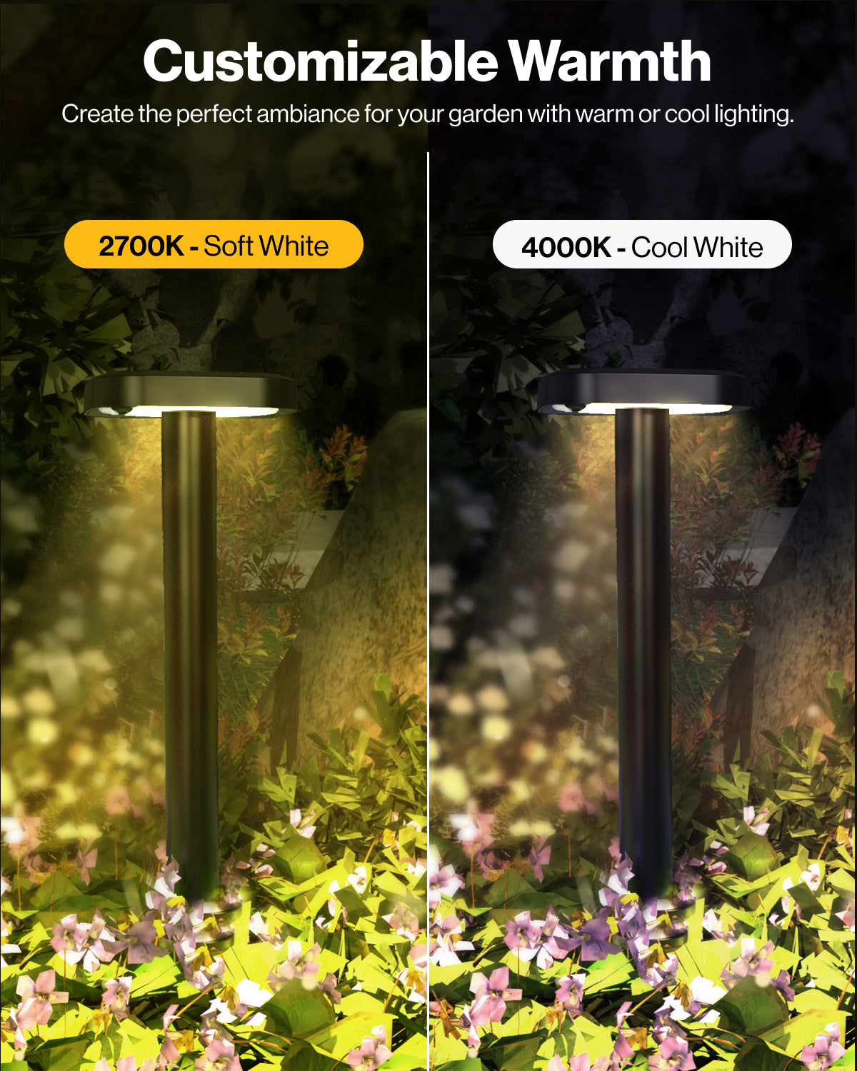 Experience a wide range of color temperatures that set the tone right for your outdoor space.