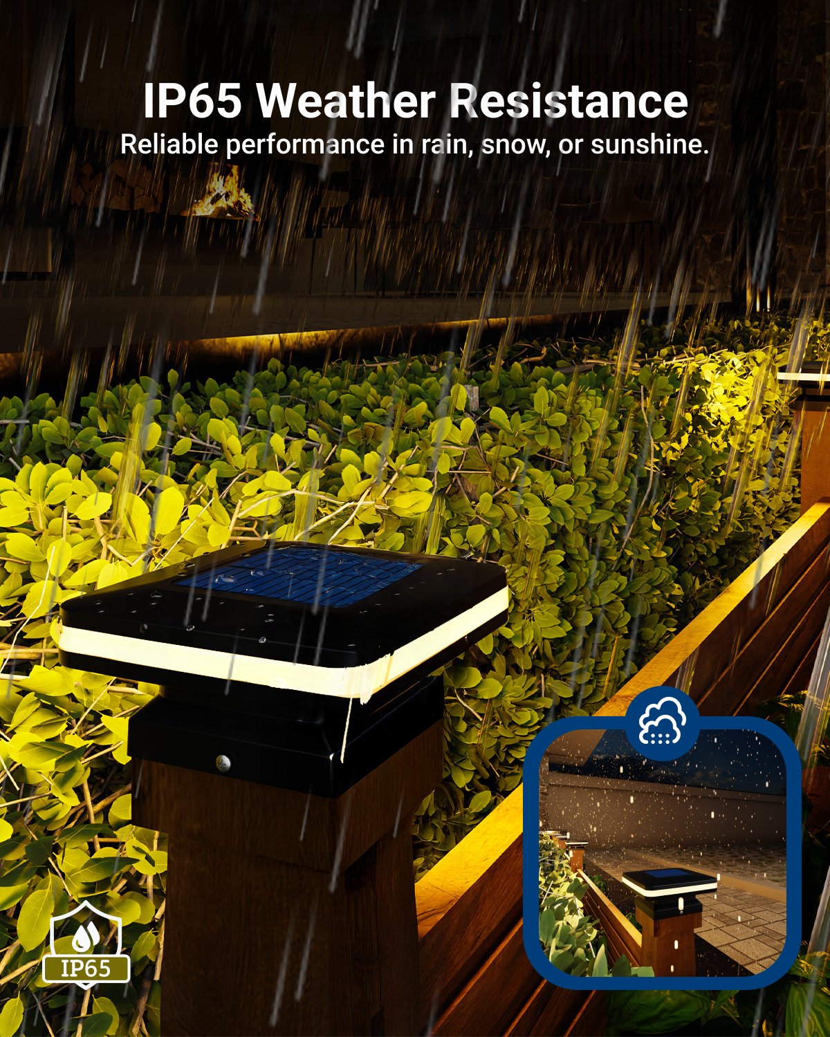 The post light can withstand extreme weather conditions.