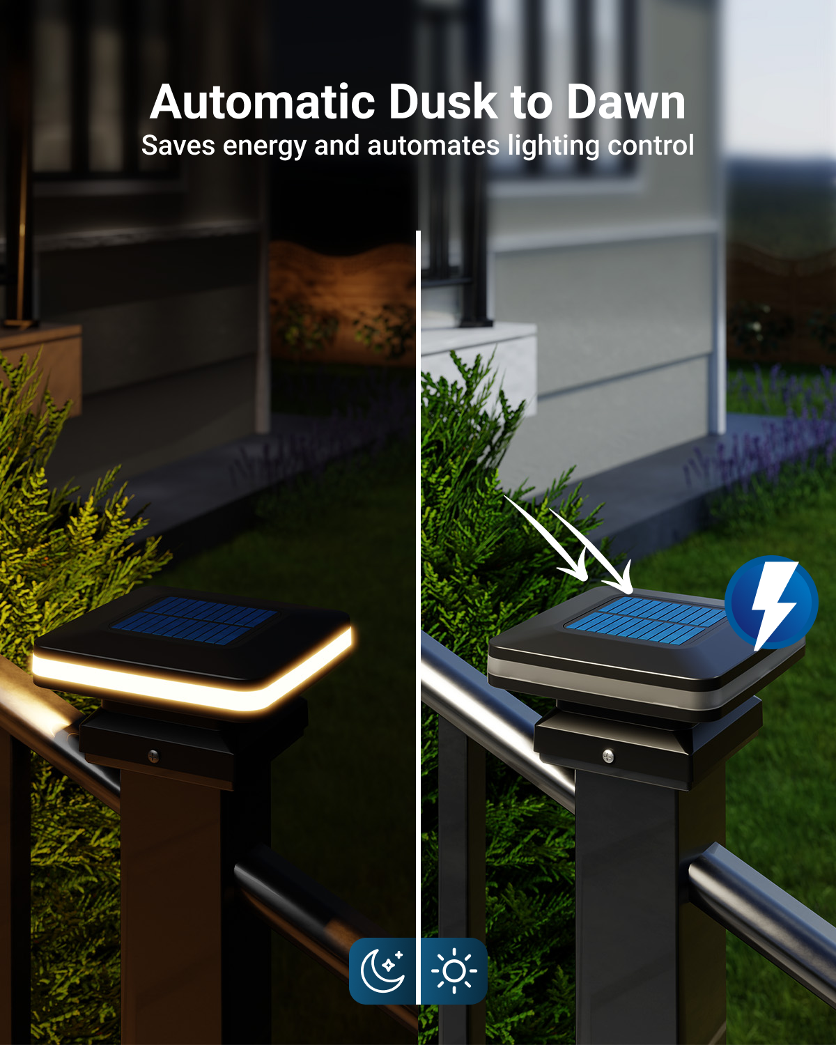 No more wiring or manual lighting. Just set it and forget it, thanks to the dusk to dawn feature.