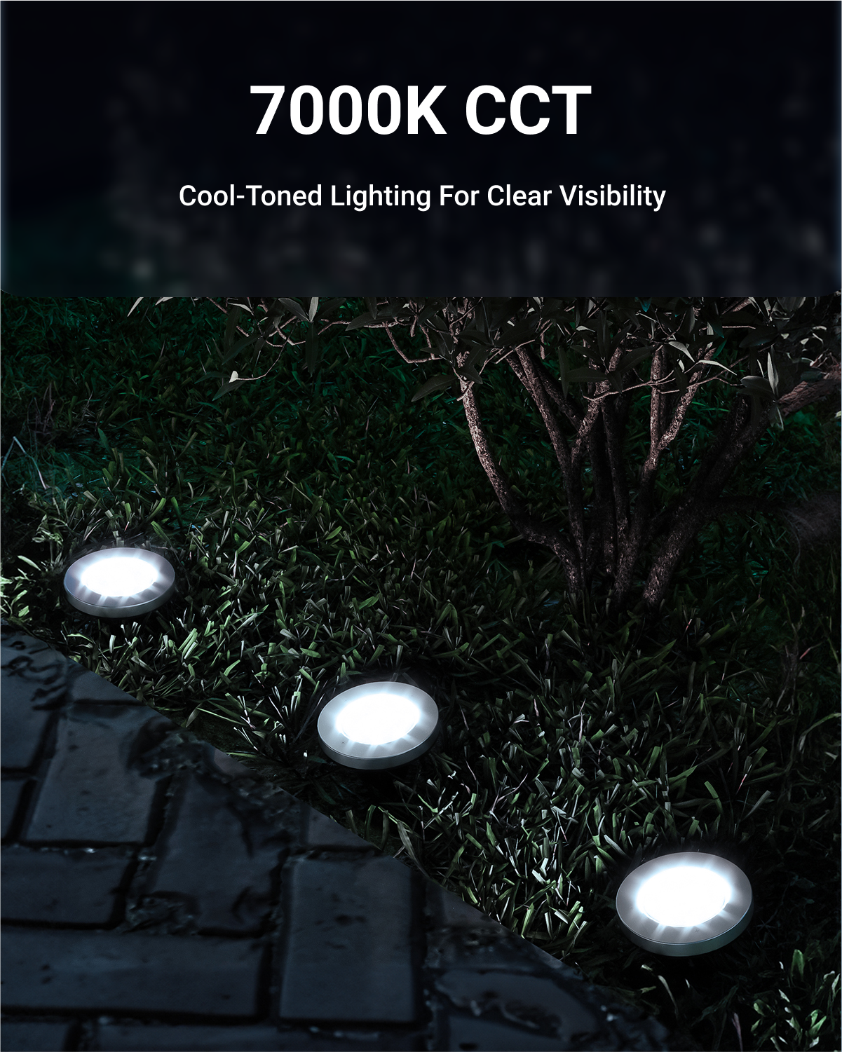 Sunco Lighting Round LED Solar Path Light Safety Quality Certified CE RoHS Certificates 1 Year Warranty