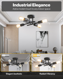 Sputnik Industrial Ceiling Light with ST64 Filament Bulbs, 3200 Lumens