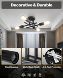 Sputnik Industrial Ceiling Light with ST64 Filament Bulbs, 3200 Lumens
