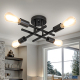 Sputnik Industrial Ceiling Light with ST64 Filament Bulbs, 3200 Lumens