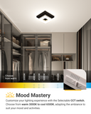 8 Inch Quadrata, Decorative Ceiling Light, Selectable CCT, 1800 Lumens