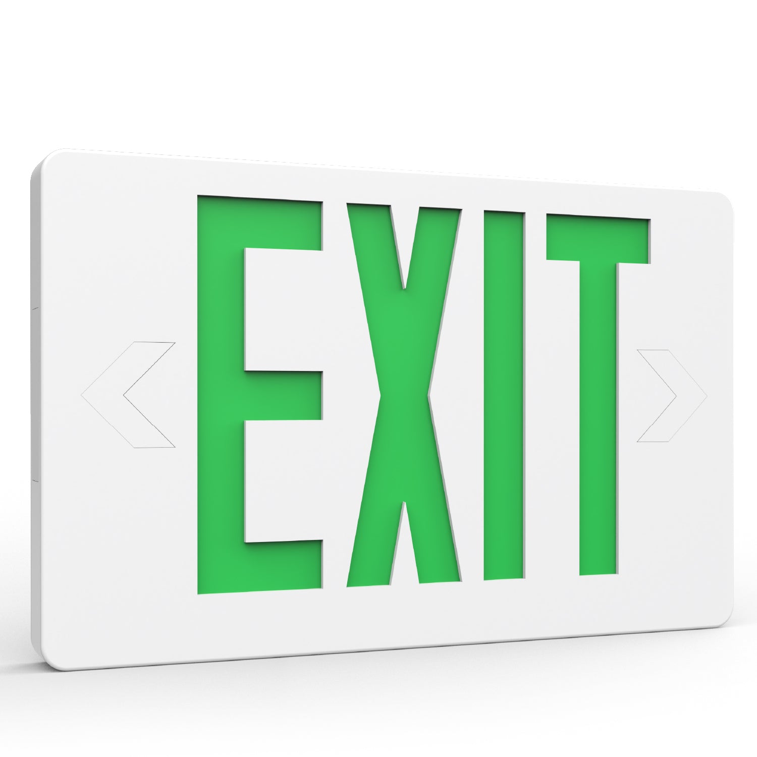 The 2 Head LED Exit Sign is designed to provide clear and visible guidance during emergencies. It has highly visible green letters with arrows that stand out, even from a distance.