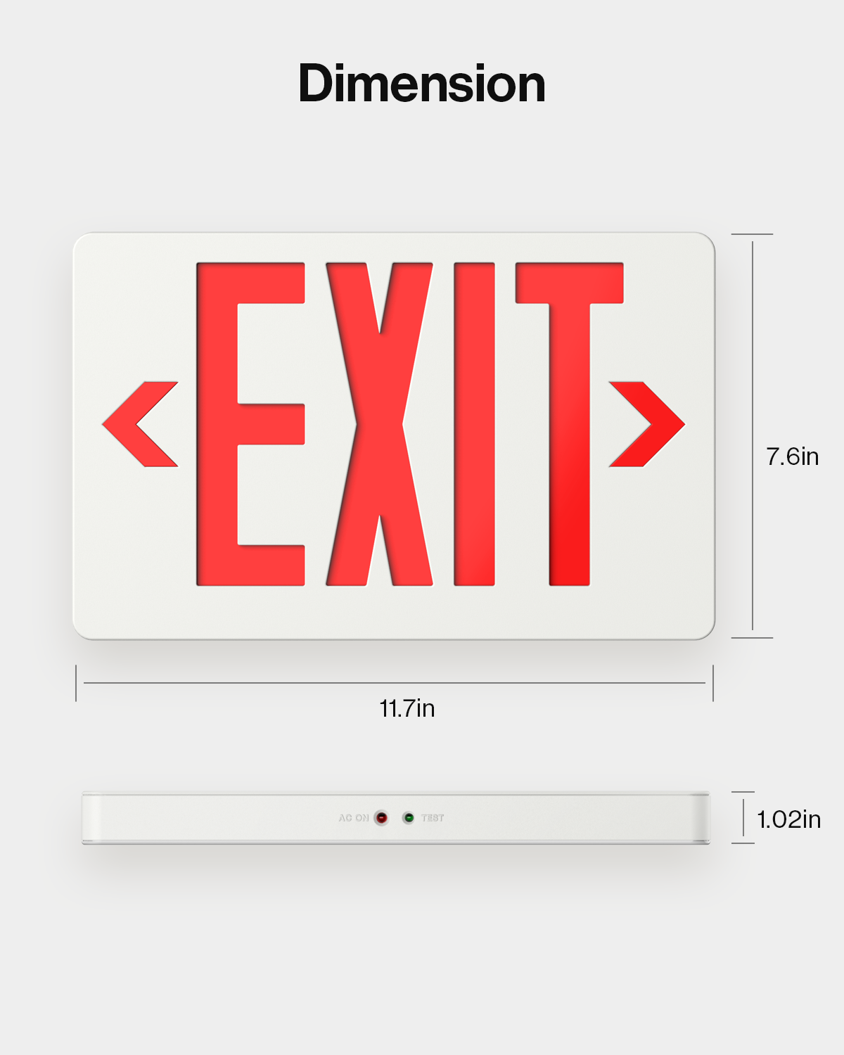 LED Exit Sign (Red), Damp Rated