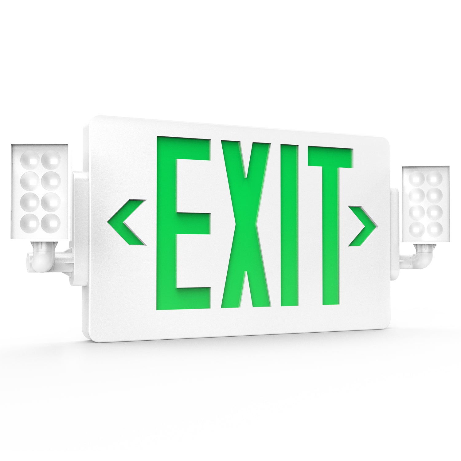 The 2 Head LED Exit Sign is designed to provide clear and visible guidance during emergencies. It has highly visible green letters with arrows that stand out, even from a distance.