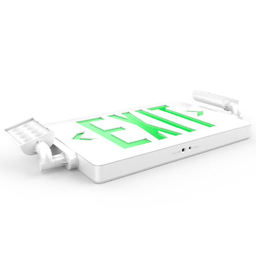 The 2 Head LED Exit Sign is designed to provide clear and visible guidance during emergencies. It has highly visible green letters with arrows that stand out, even from a distance.