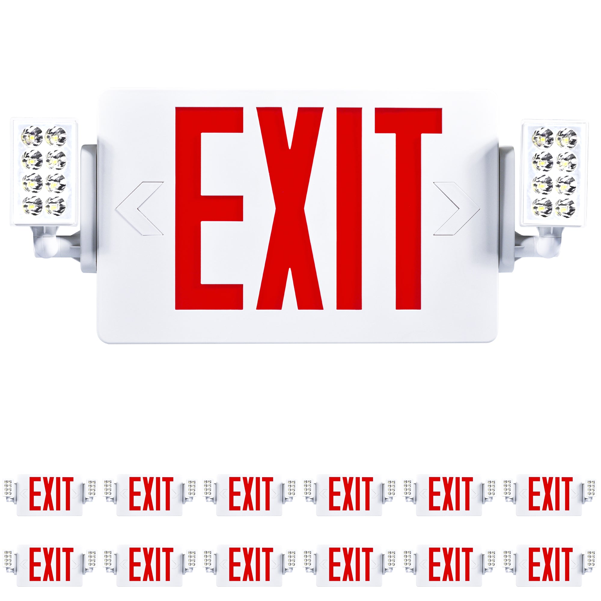 2 Head LED Exit Sign (Red)