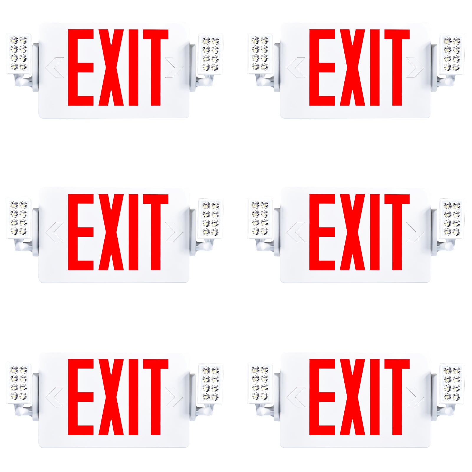 2 Head LED Exit Sign (Red)