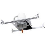 This air tight and IC rated 4-inch Recessed Can for new construction features a j-box, adjustable bar hangars (for joist type installation or suspended ceilings), a TP24 connector and is IC rated for safety. This commercial rated can housing uses 120/277V. Image shows the new construction recessed lighting can. Quickly install this 4-inch can in framing with our simple install manual before drywall and ceiling is finished. Includes can only. LED not included.