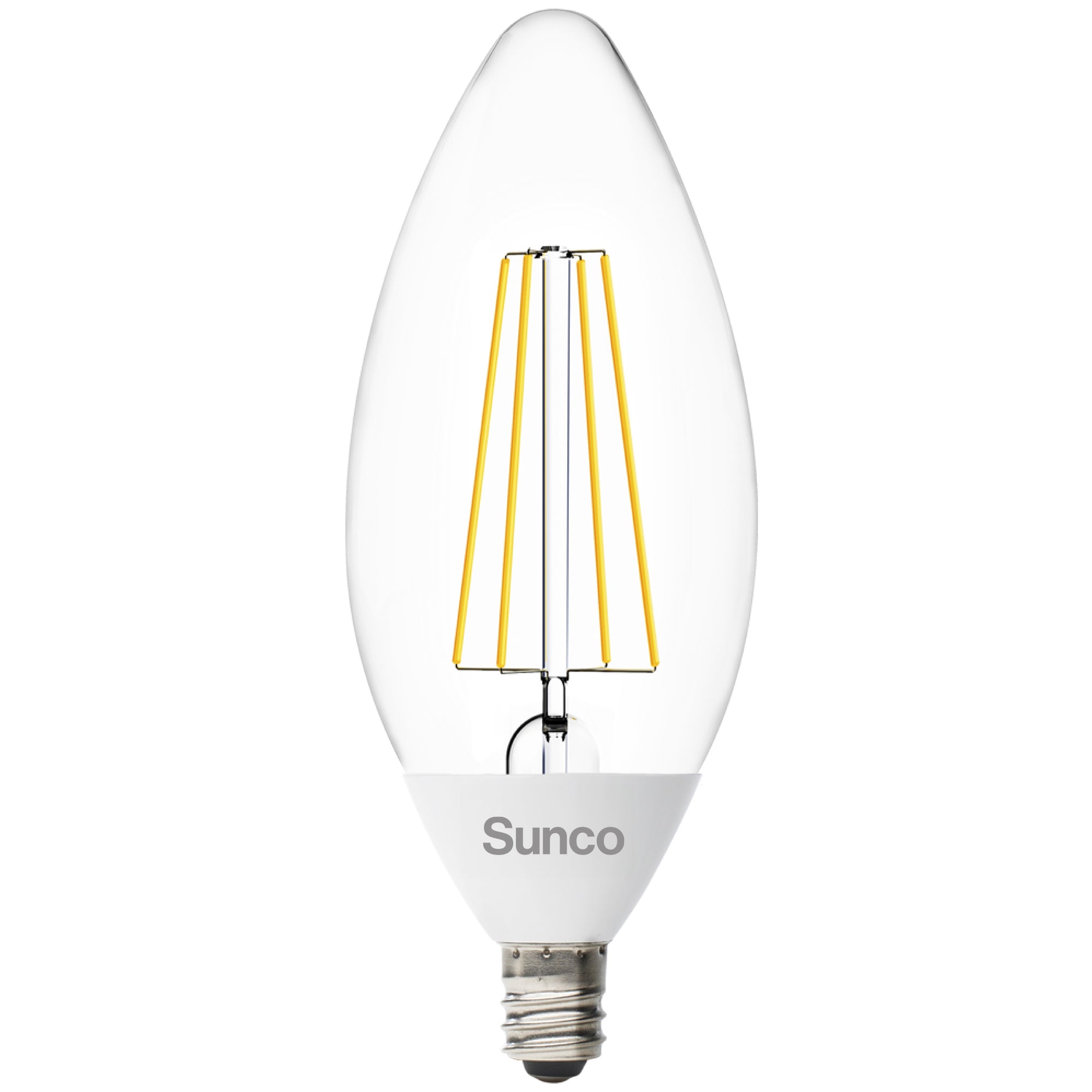 B11 LED Candelabra Bulb, Dusk to Dawn Photocell, Filament, 500 Lumens