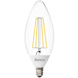 B11 LED Candelabra Bulb, Dusk to Dawn Photocell, Filament, 500 Lumens