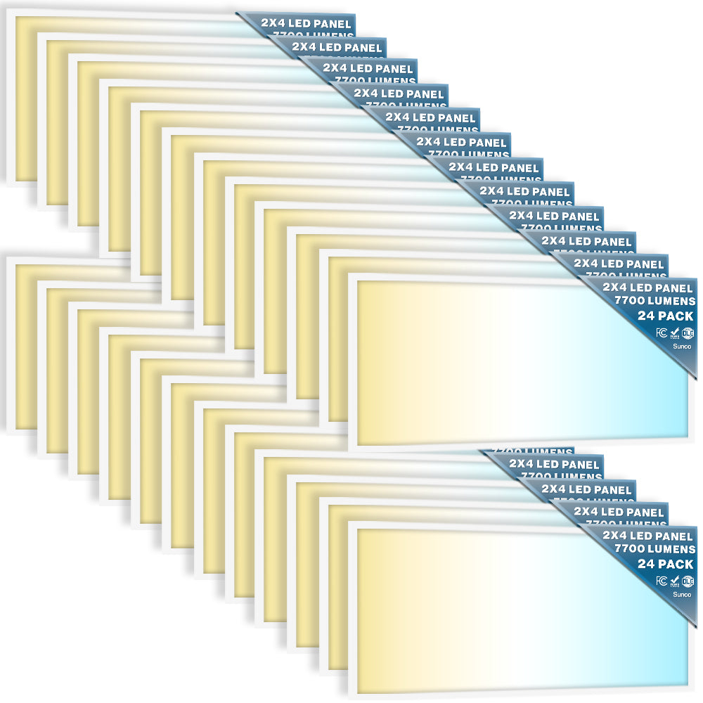 LED Ceiling Panel Light, 60W/50W/40W, 2x4, Selectable Wattage & CCT, 7700 Lumens