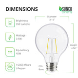 G25 LED Bulb, Filament, Dusk to Dawn Photocell, 350 Lumens