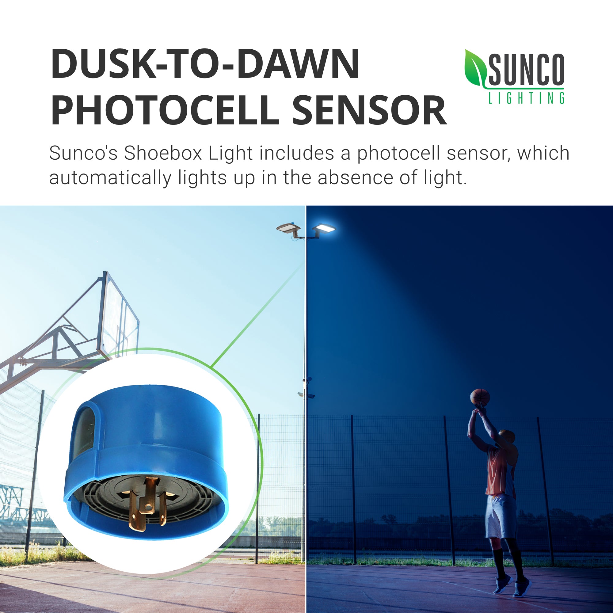 Shoebox LED 150W, Parking Lot, Type III, Dusk to Dawn Photocell, 21000 Lumens