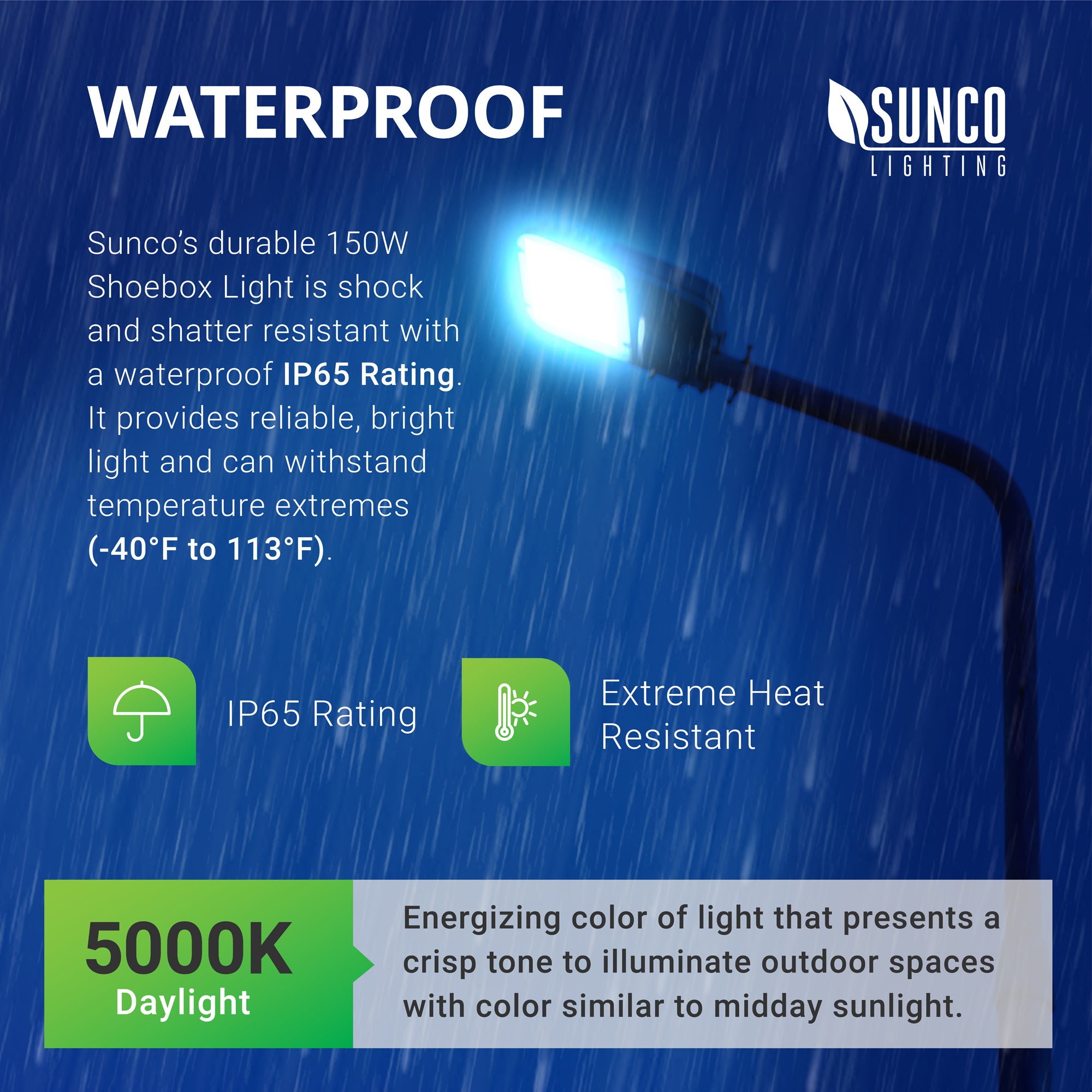 Shoebox LED 150W, Parking Lot, Type III, Dusk to Dawn Photocell, 21000 Lumens