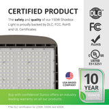 Shoebox LED 150W, Parking Lot, Type III, Dusk to Dawn Photocell, 21000 Lumens