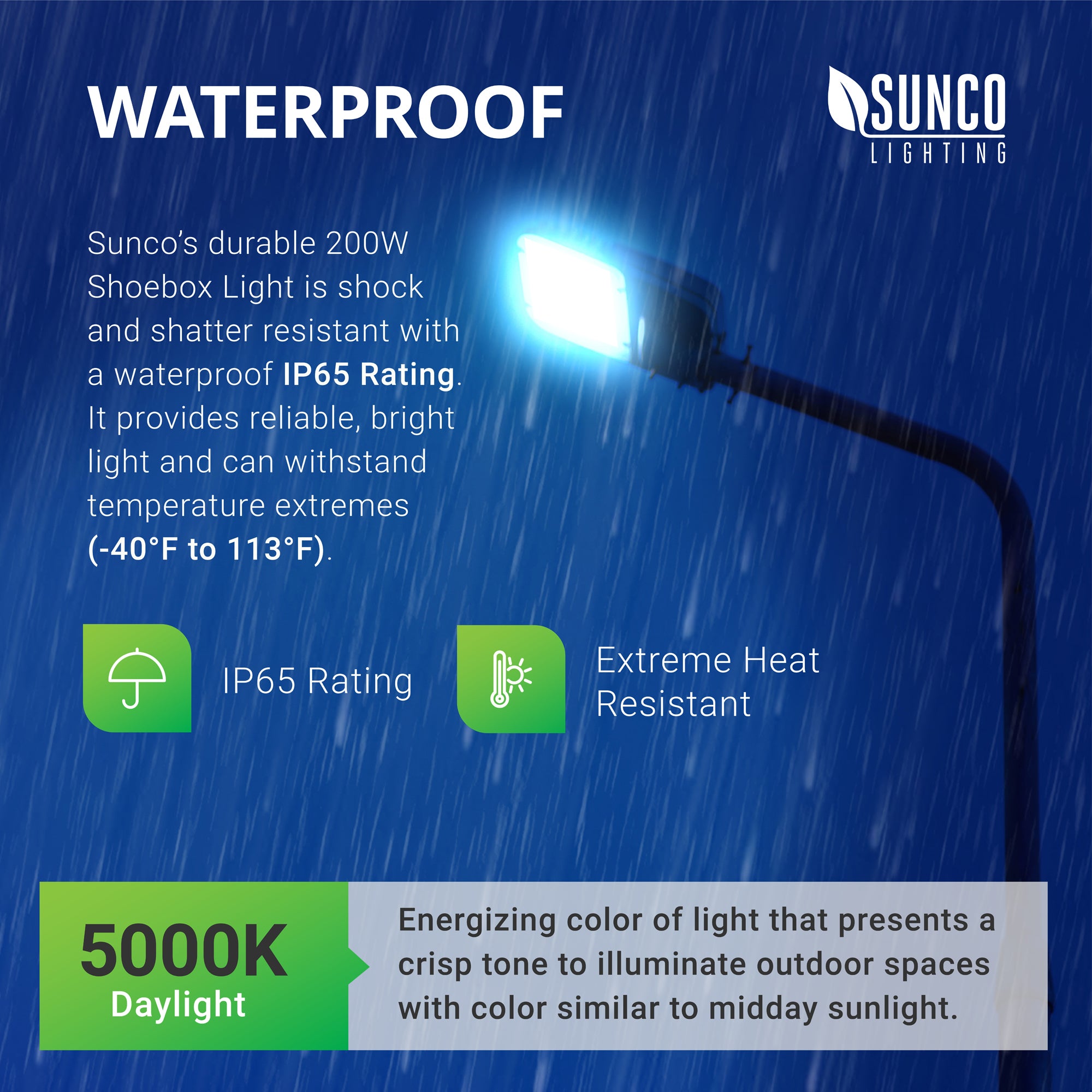 Shoebox LED 200W, Parking Lot, Type III, Dusk to Dawn Photocell, 26000 Lumens