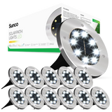 Solar LED Path Lights, Round, Dusk To Dawn Photocell