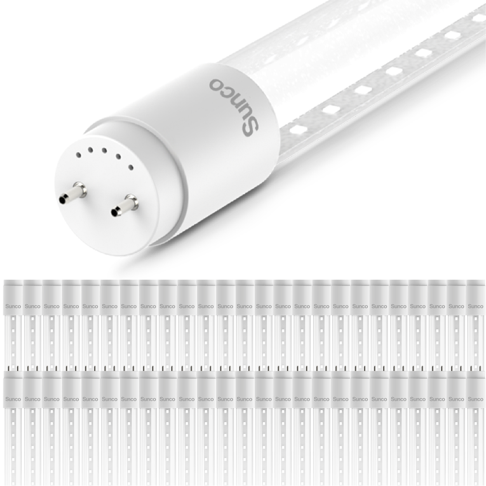T8 LED Tube, 4ft, Clear, Bypass, Type B, 18W, Single/Double Ended, 2200 Lumens