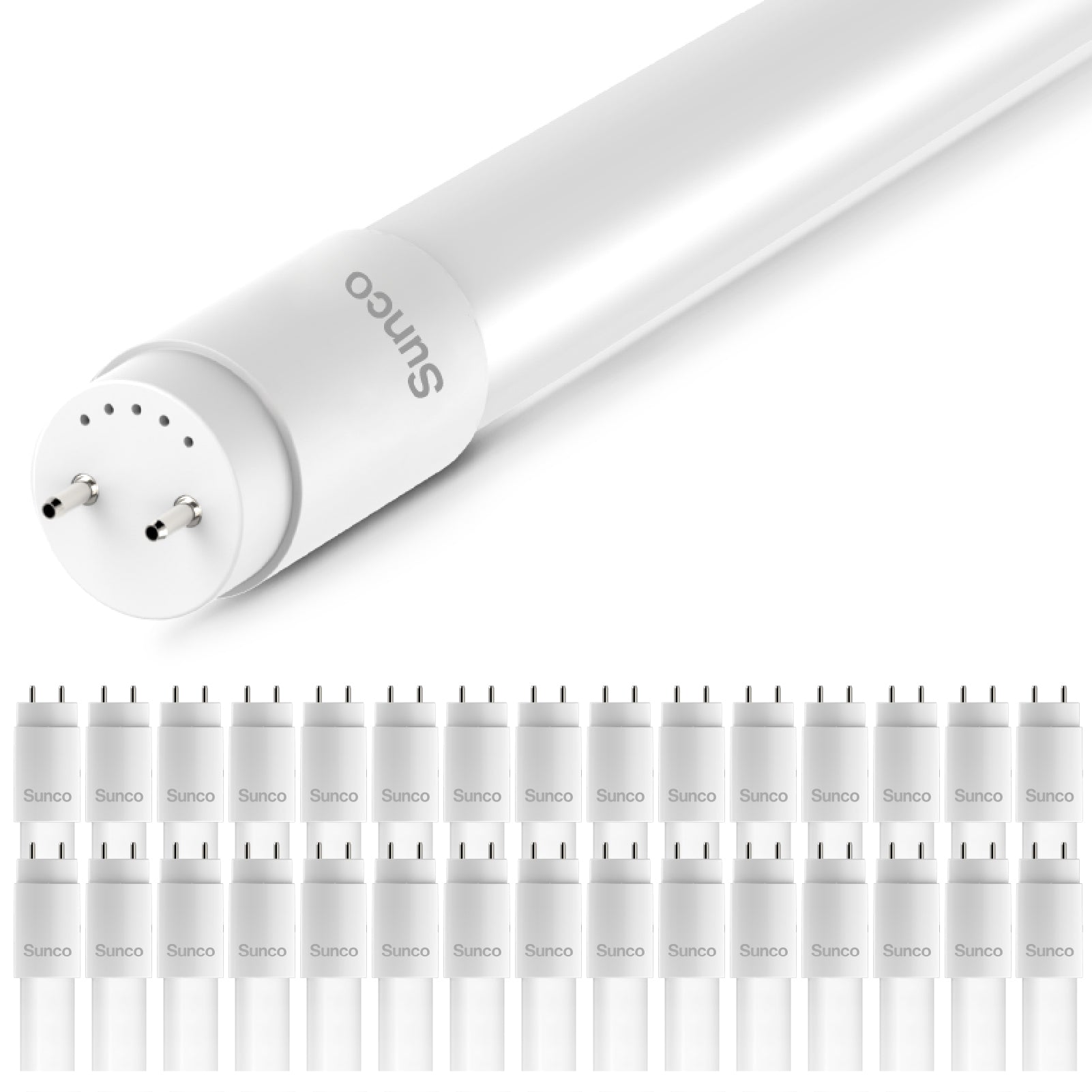T8 LED Tube, 4ft, Frosted, Bypass, Type B, 18W, Single/Double Ended, 2200 Lumens