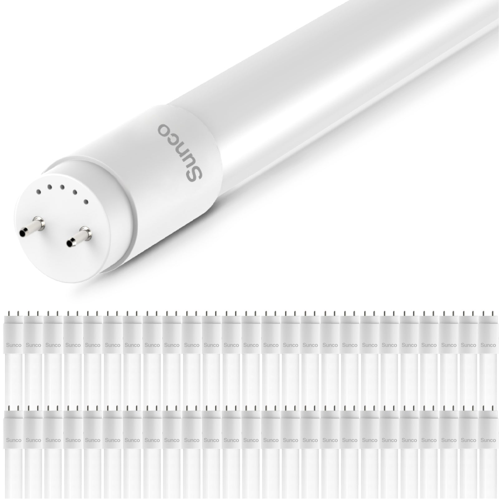 T8 LED Tube, 4ft, Frosted, Bypass, Type B, 18W, Single/Double Ended, 2200 Lumens