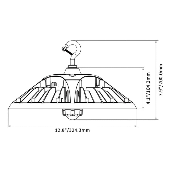 Sunco White UFO High Bay LED Fixture, 80W/100W/150W, Whitney, 100-277V, Selectable Wattage & CCT, 21700 Lumens