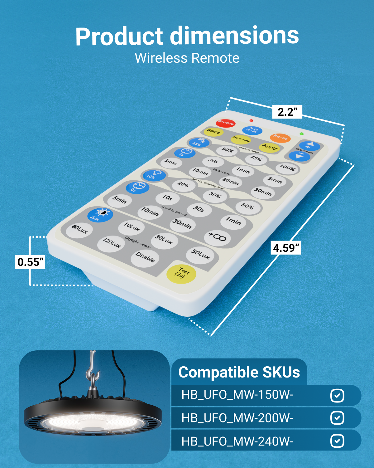 Point the remote control directly to the sensor, no barrier blocking between the remote and light.
