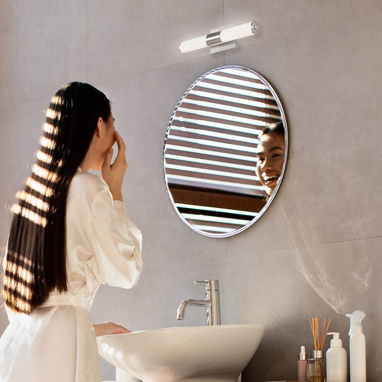 LED Satin Nickel Vanity Light, 25.2" Wide, Selectable CCT, FL5524D-C Series