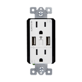 Enerlites Wi-Fi Smart Tamper-Resistant 15A Decorator Duplex Receptacle with 2.4A Dual USB Ports