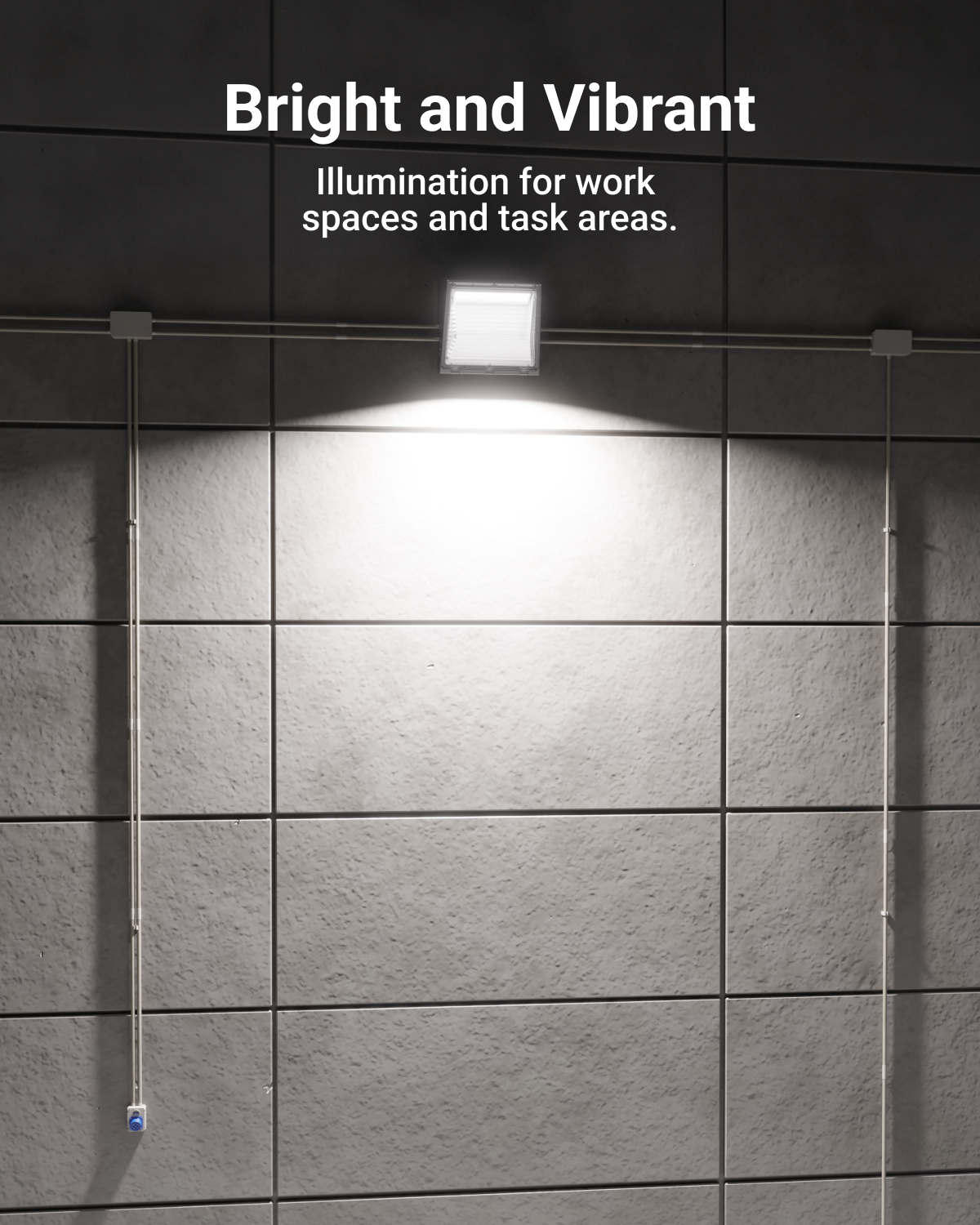 The wall pack has adjustable brightness and is fully dimmable to provide the perfect lighting level for any situation.