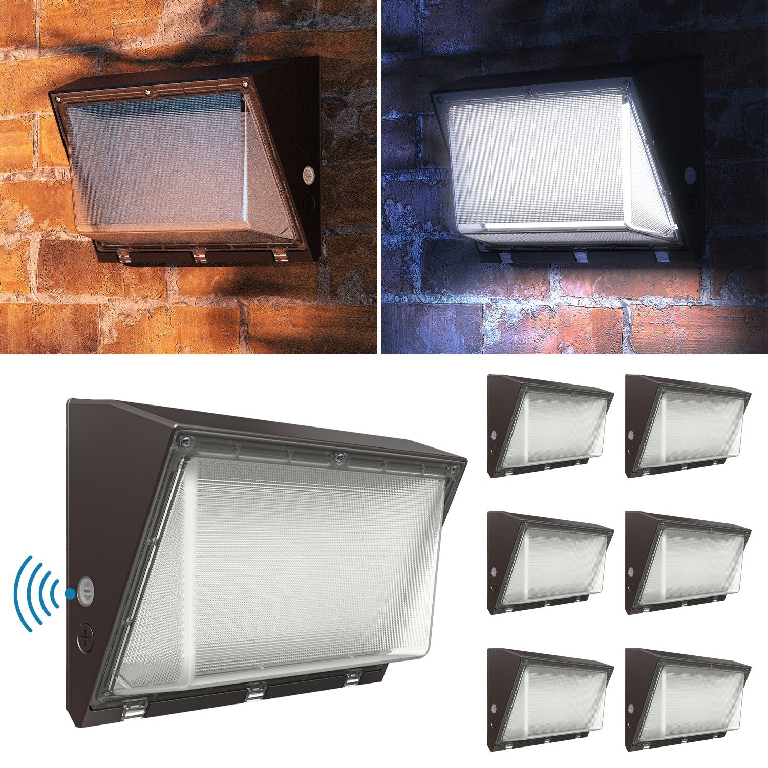 LED Semi Cutoff Wall Pack, Dusk to Dawn Photocell, 120W, 16200 Lumens