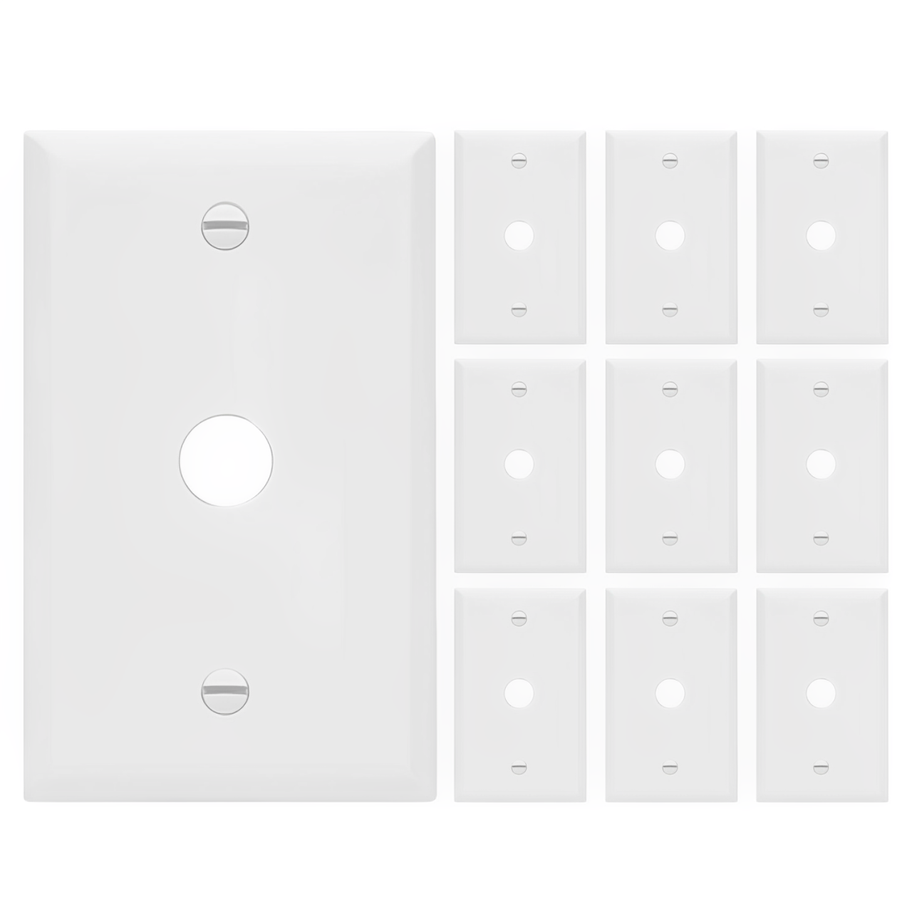 Enerlites Plastic Wall Plates 1-Gang Phone/Cable Cover – 0.625" Diameter