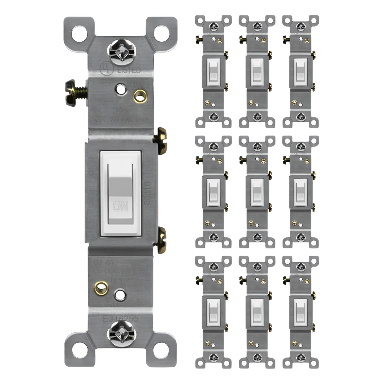 Enerlites Residential Grade 15A Toggle Switch, Single Pole