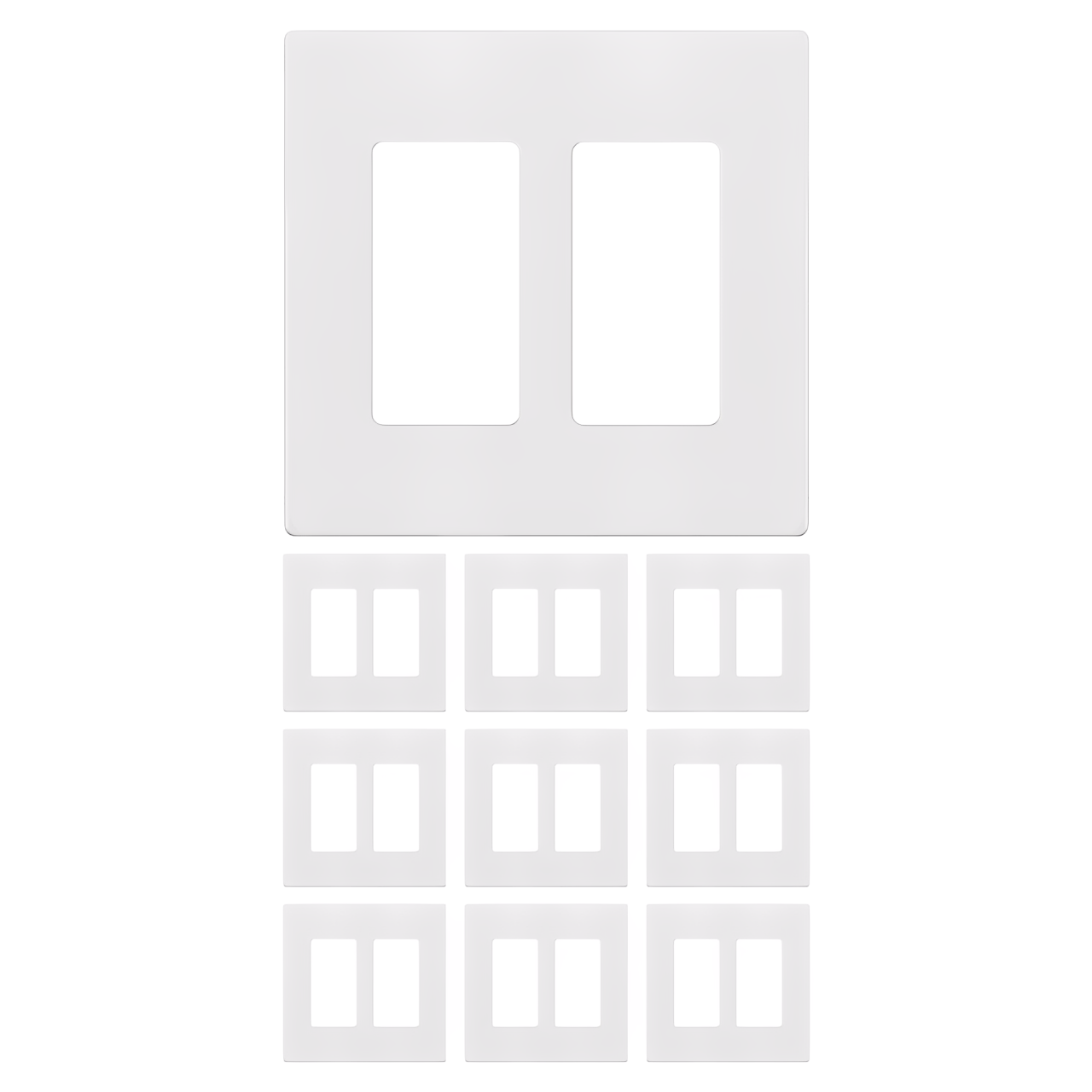 Enerlites Screwless Decorator/GFCI Two-Gang Wall Plate