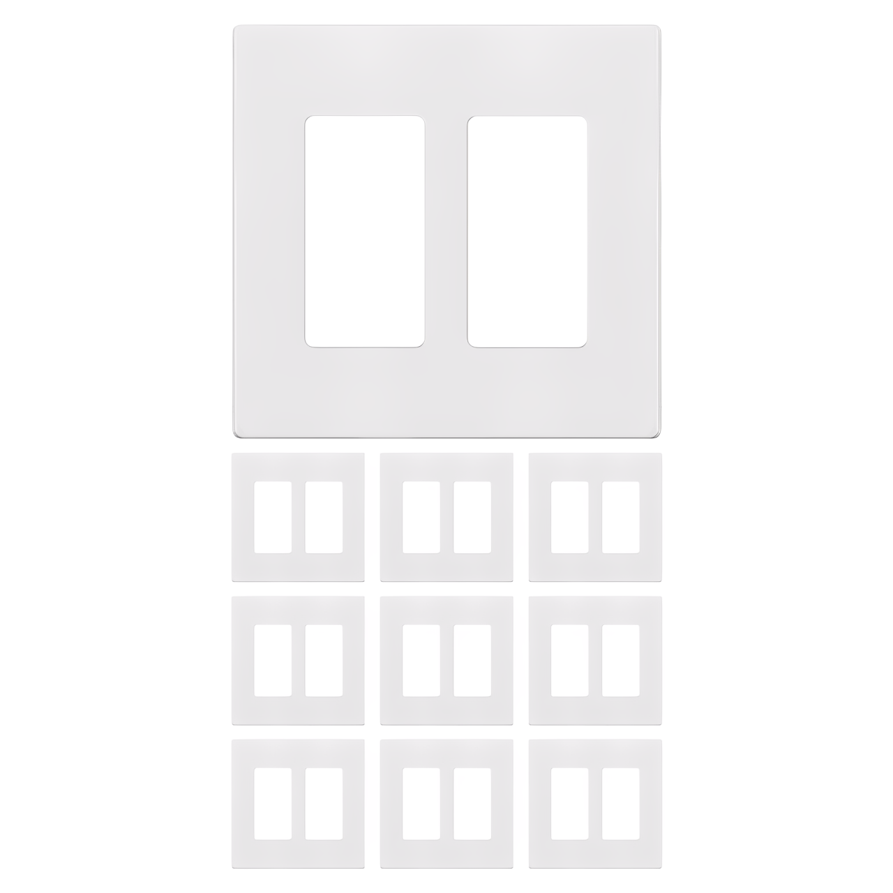 Enerlites Screwless Decorator/GFCI Two-Gang Wall Plate Mid-Size