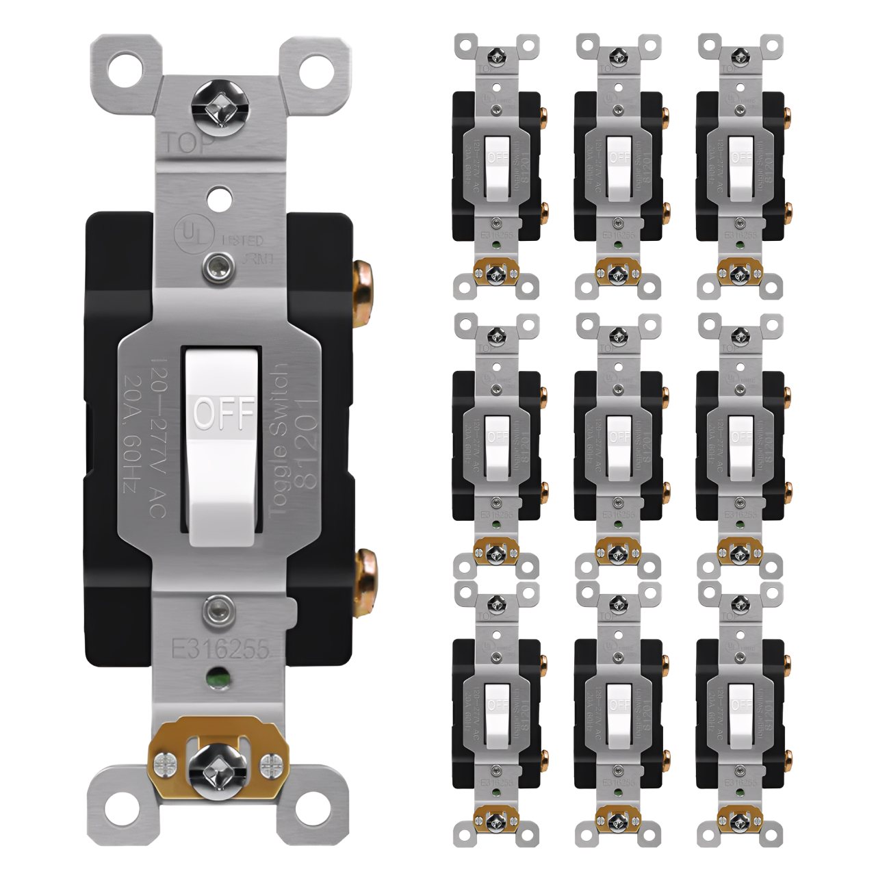 Enerlites Commercial Grade Toggle Switch 20A, Single Pole