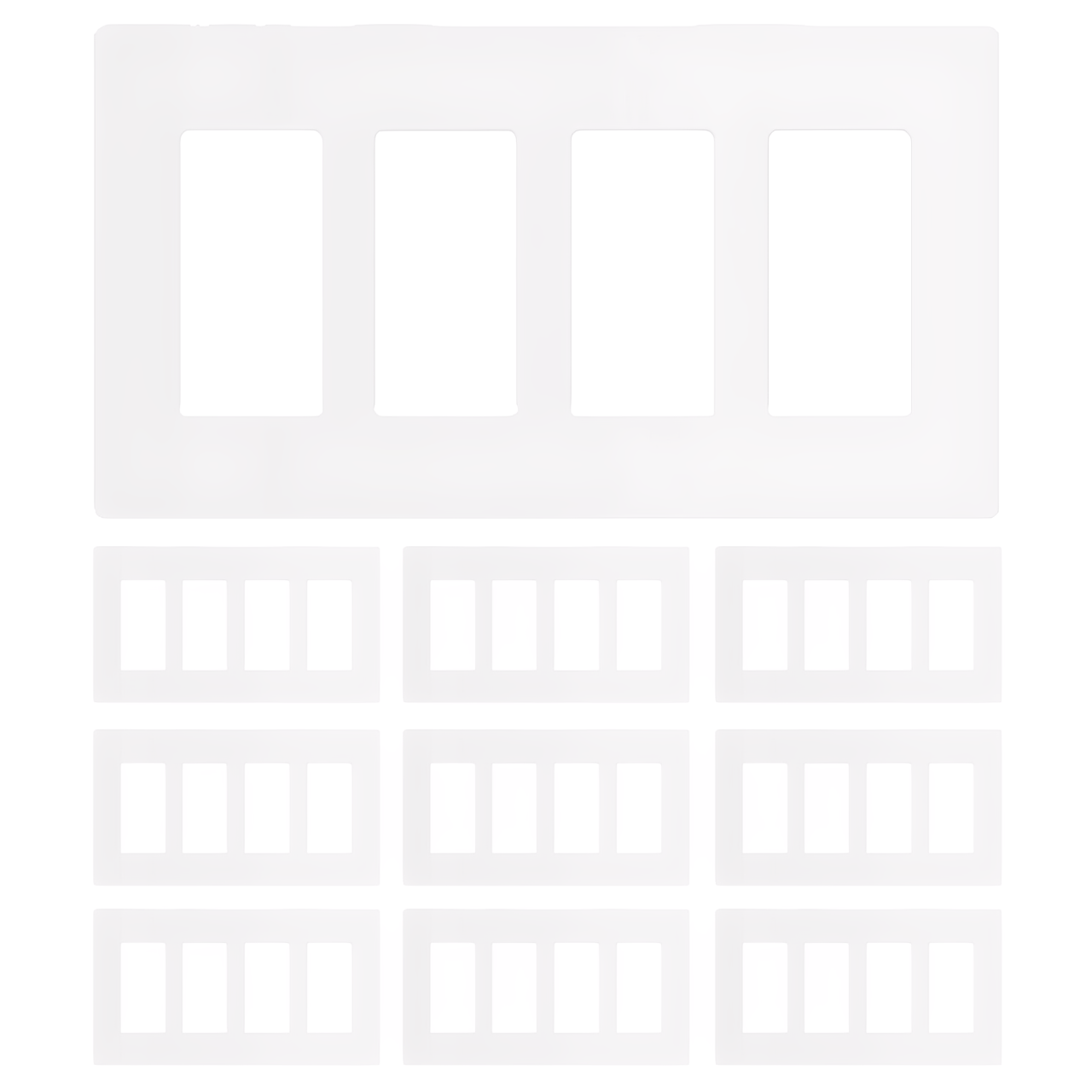 Enerlites Screwless Decorator/GFCI Four-Gang Wall Plate Mid-Size