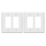 Enerlites Matte Finish Decorator/GFCI Two-Gang Wall Plate, Mid-Size