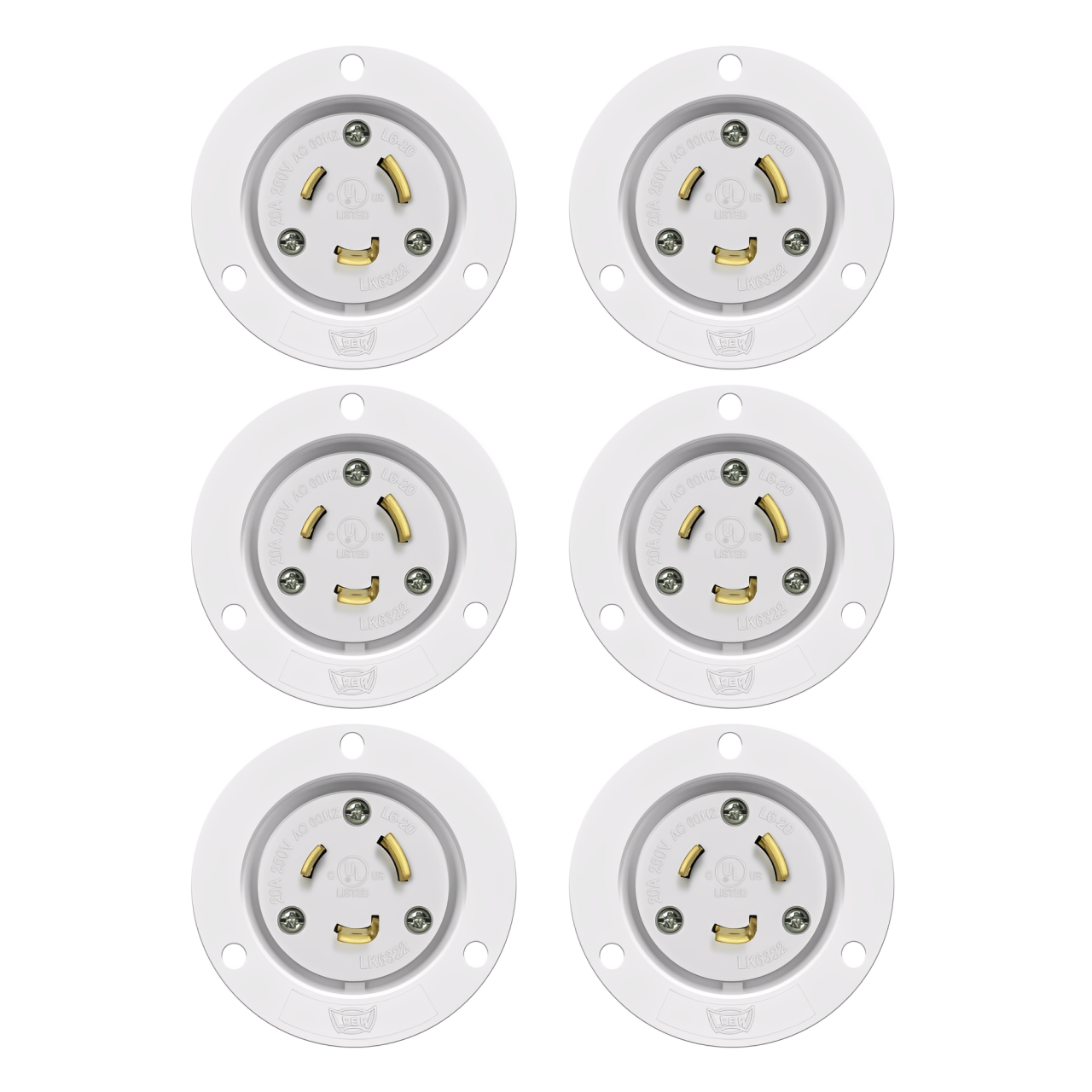 Enerlites Locking Flanged Inlet, 20A, L6-20PFI