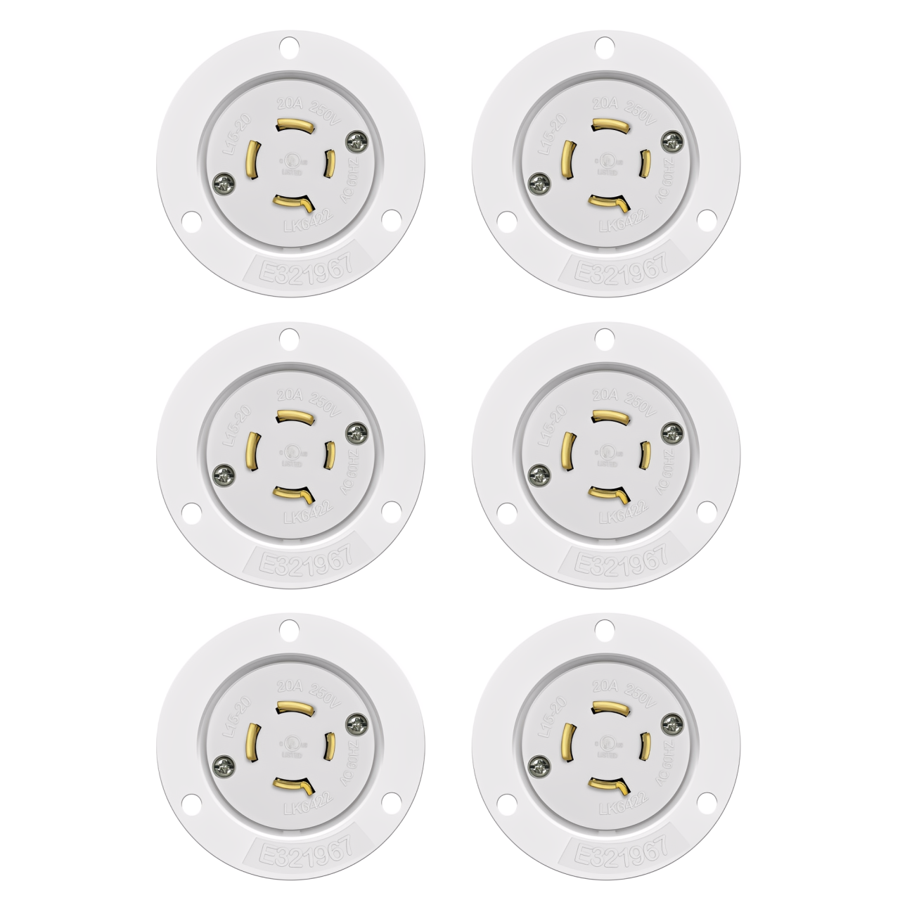 Enerlites Locking Flanged Inlet, 20A, L15-20PFI